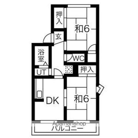 スペースT・K(2DK/1階)の間取り写真