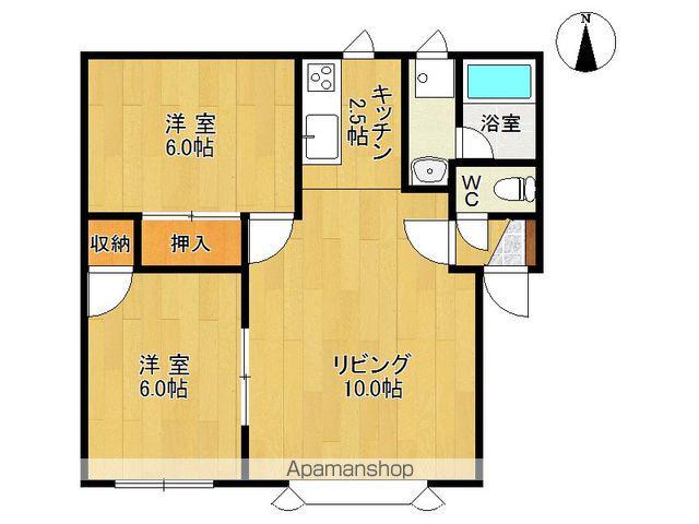 メイプルⅠ(2LDK/2階)の間取り写真