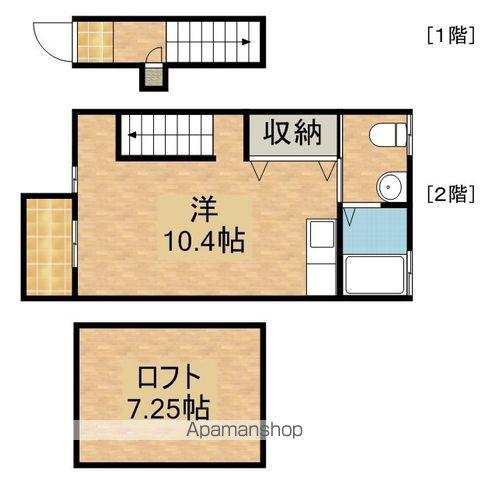 ノース VILLAGEⅡ(ワンルーム/2階)の間取り写真