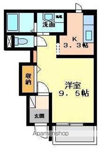 カネウロコ北矢三(ワンルーム/1階)の間取り写真