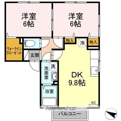 パストラル(2DK/1階)の間取り写真