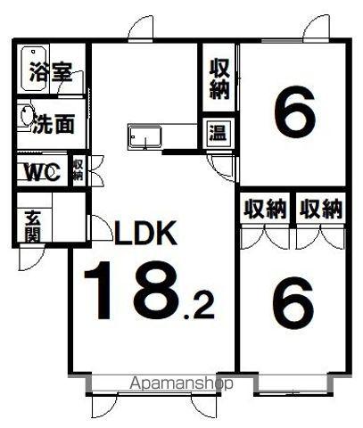 ハイツサングリタ(2LDK/2階)の間取り写真