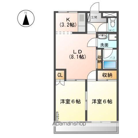 コンフォースSUN(2LDK/1階)の間取り写真