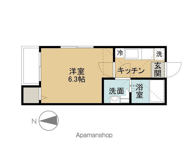 ファミリール山手(1K/2階)の間取り写真