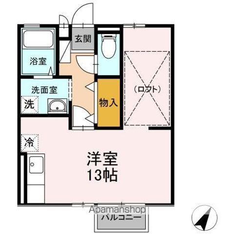 セジュールTOMO A棟(ワンルーム/2階)の間取り写真