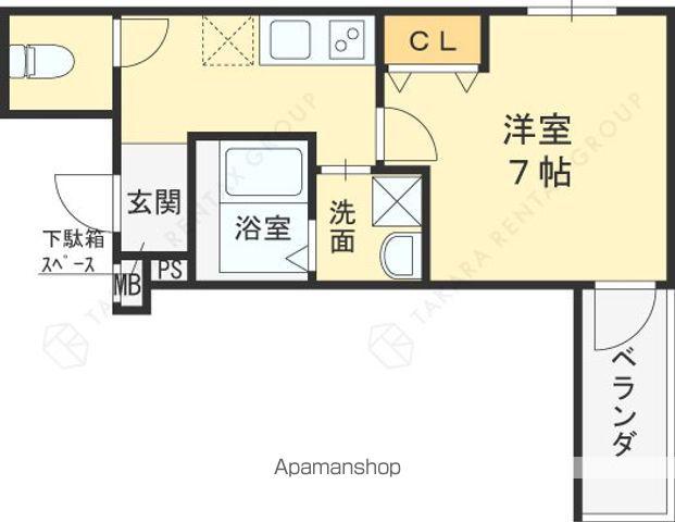 フジパレス西宮甲東園2番館(1K/2階)の間取り写真