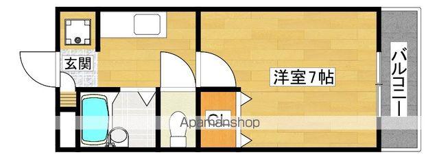 エレガンタナカII(1K/2階)の間取り写真