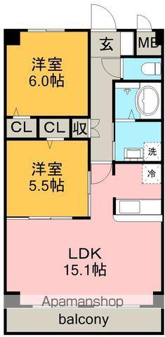 LUMIERE DUO FB館(2LDK/3階)の間取り写真