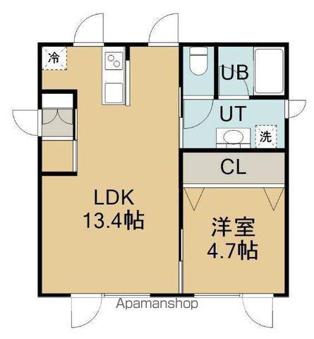 ブラン・ルーチェK(1LDK/2階)の間取り写真