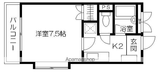 ラフォーレ5番館(1K/2階)の間取り写真