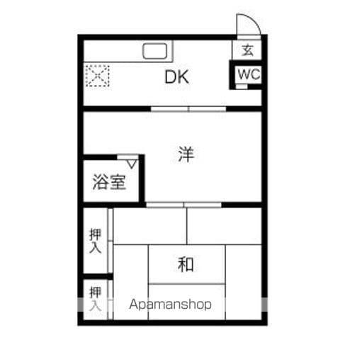 華陽ビル(2DK/2階)の間取り写真