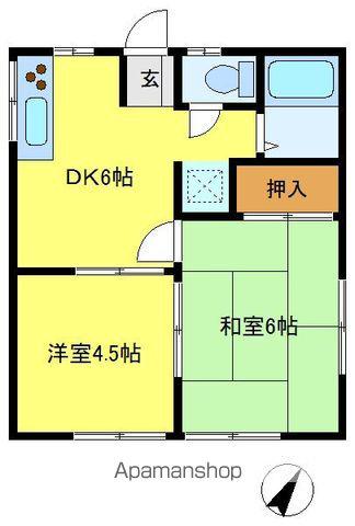 コーポ藤(2DK/1階)の間取り写真