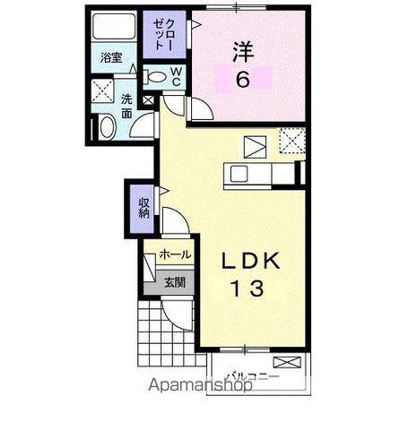 レイジェス C(1LDK/1階)の間取り写真
