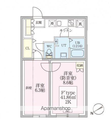 スカイラシクラス平和台(2K/3階)の間取り写真