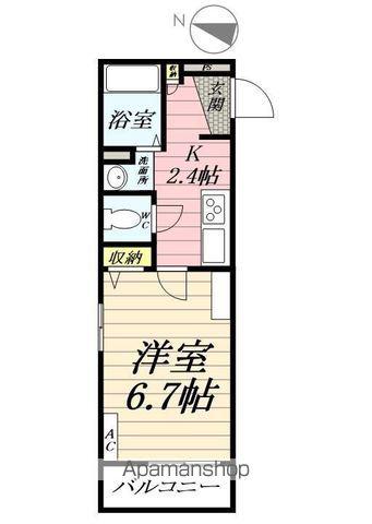ジュネスⅡ(1K/2階)の間取り写真