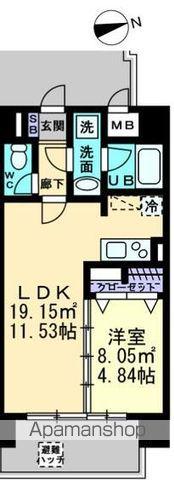 BIG・BAN瓦町駅東(1LDK/9階)の間取り写真