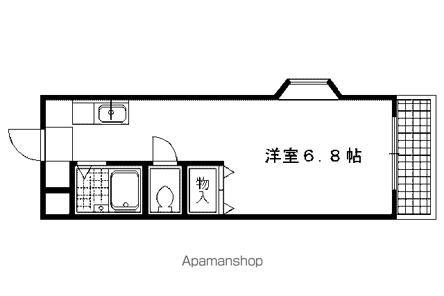 グランビィア御蔭(1K/2階)の間取り写真