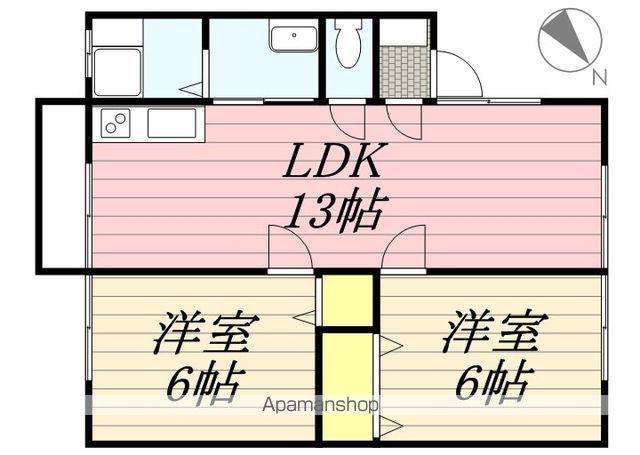 エンゼルハイム(2LDK/2階)の間取り写真