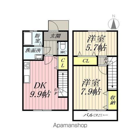 ピュアメゾンⅡ(2DK/1階)の間取り写真