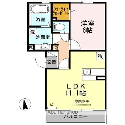 ソレアードS(1LDK/3階)の間取り写真