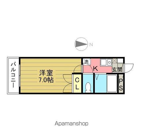 サンライズF&M(1K/6階)の間取り写真
