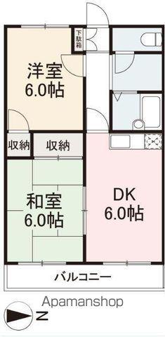 グローリー国分寺(2DK/2階)の間取り写真