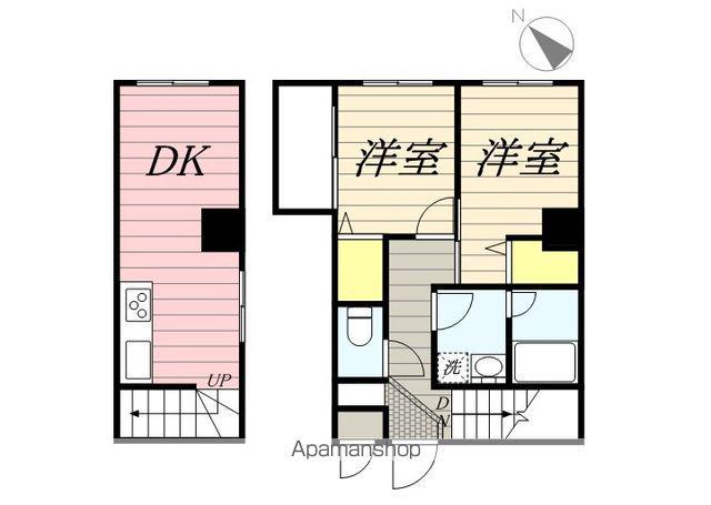 OHMIYA252(2DK/7階)の間取り写真