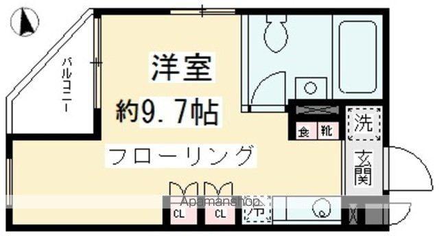 ORCHIDHOUSED6(ワンルーム/1階)の間取り写真