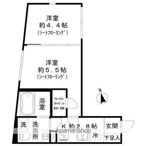 STRIPES東大井(2K/3階)の間取り写真