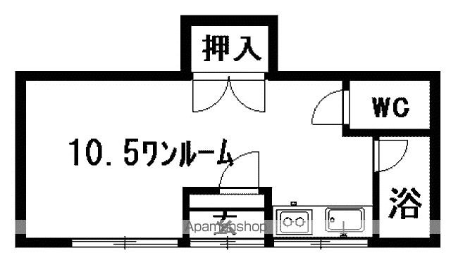チェリーハウス(ワンルーム/2階)の間取り写真