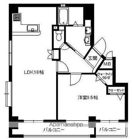 アーサー博多ツインコー(2LDK/15階)の間取り写真
