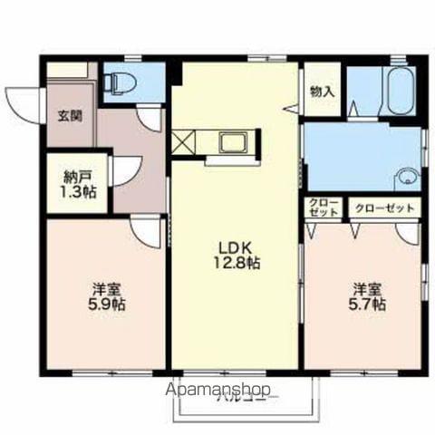 フィオーレ彩 B棟(2LDK/1階)の間取り写真