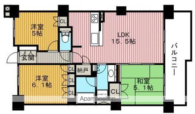 グランロジュマン豊中少路(3SLDK/3階)の間取り写真