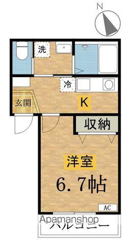 NOSSA天神町(1K/2階)の間取り写真