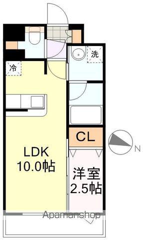 パルグランデ北仙台(1LDK/6階)の間取り写真