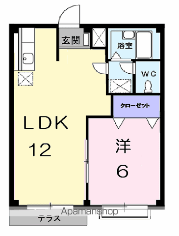 メゾンドクレール(1LDK/1階)の間取り写真