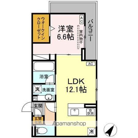 DCREST新川S(1LDK/2階)の間取り写真