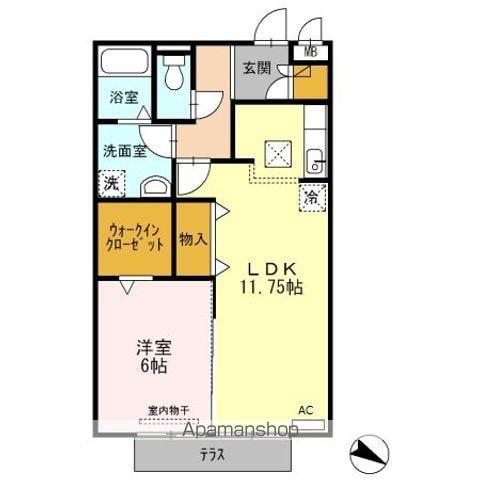 サンシャインビレッジ(1LDK/1階)の間取り写真