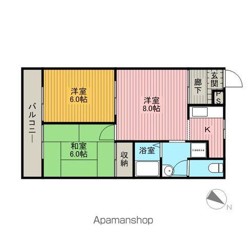 上島ビル(3K/3階)の間取り写真