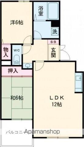 アゼリア・M(2LDK/1階)の間取り写真