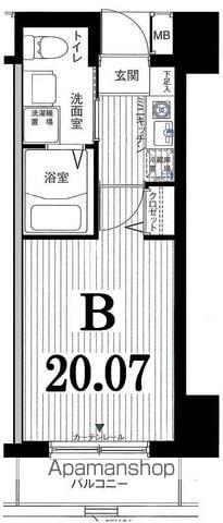 グリフィン横浜桜木町(1K/4階)の間取り写真