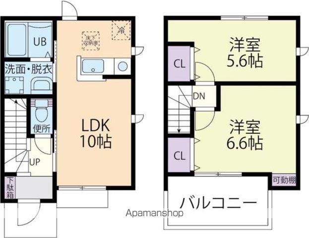 VIVALES II C(2LDK/2階)の間取り写真