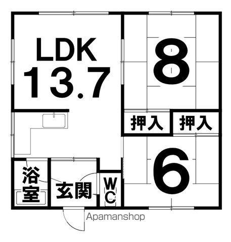 横山マンション(2LDK/2階)の間取り写真