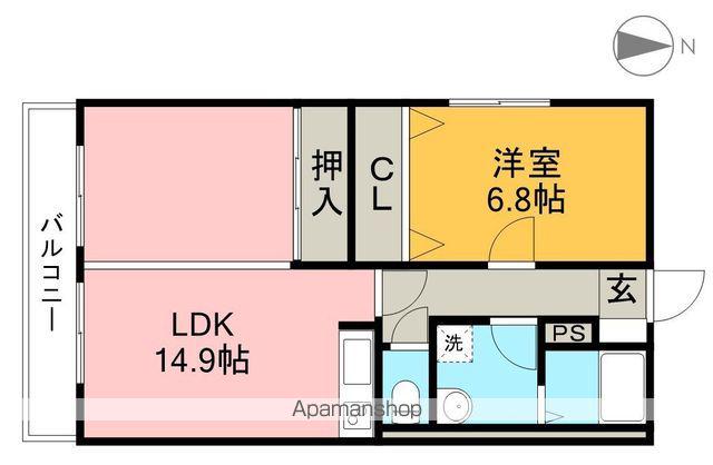 スカーレット(1LDK/2階)の間取り写真