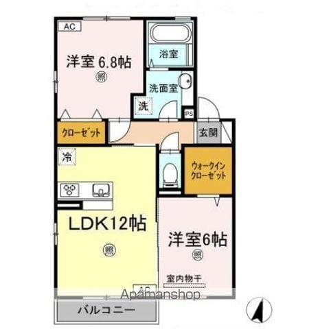 アン ソレイユ C(2LDK/2階)の間取り写真