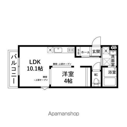 キャッスルコート 木ノ下(1LDK/1階)の間取り写真