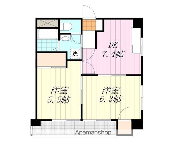 SPACIAMIKI(2DK/2階)の間取り写真