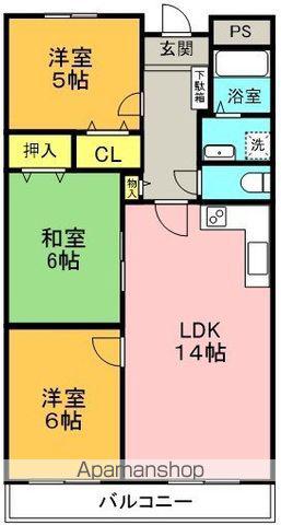 アクティー川島(3LDK/5階)の間取り写真