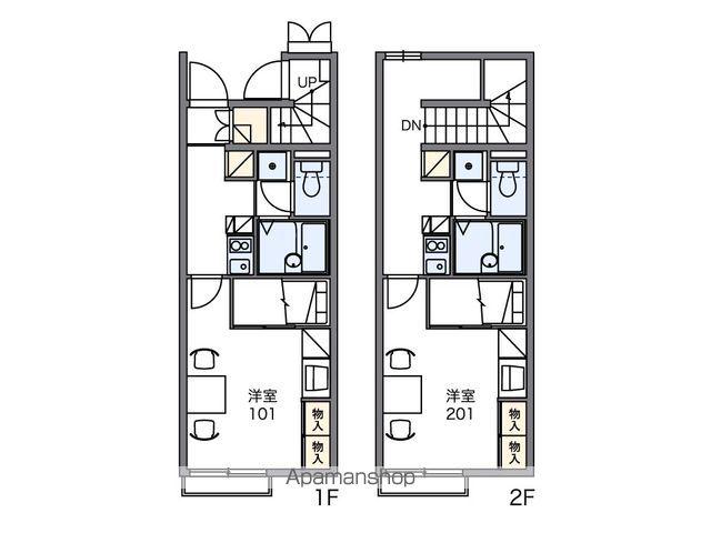 レオパレス清流Ⅲ(1K/1階)の間取り写真