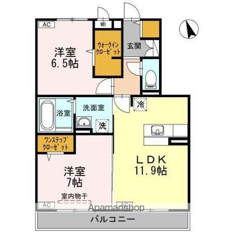 ブリエ ドゥ A棟(2LDK/3階)の間取り写真